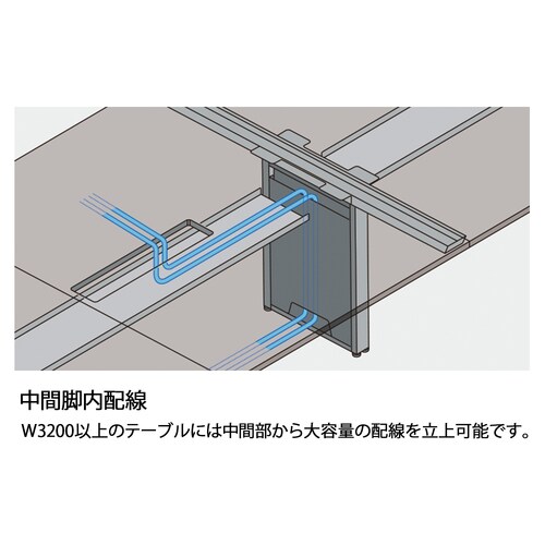 会議テーブル WT400 角形 トレー