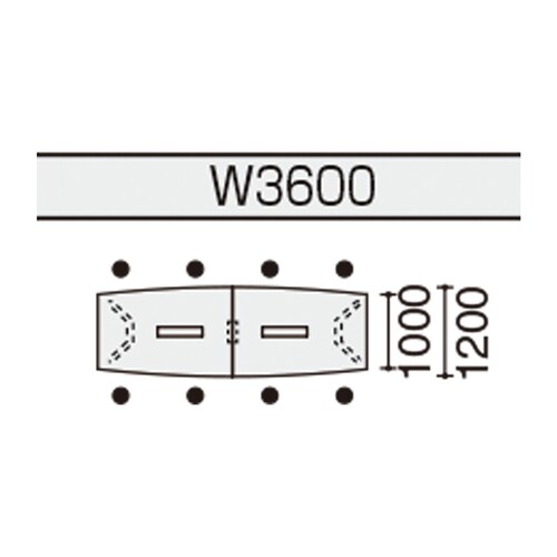 会議テーブル WT400 ボート形トレー