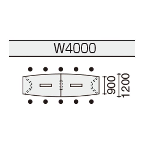 会議テーブル WT400 ボート形トレー