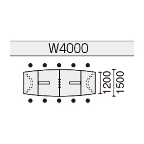 会議テーブル WT400 ボート形配線有