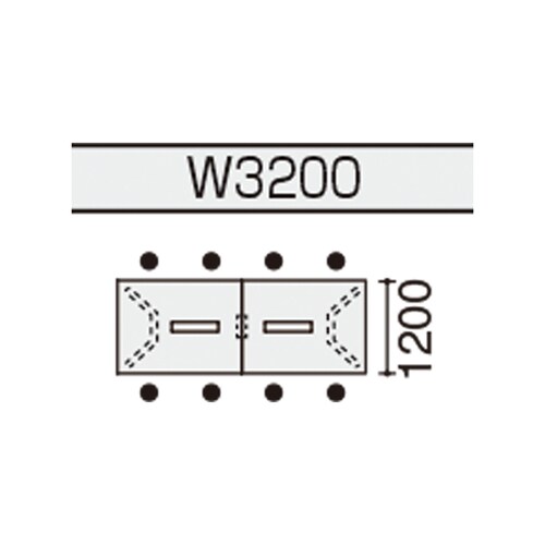 会議テーブル WT400 角形 配線有