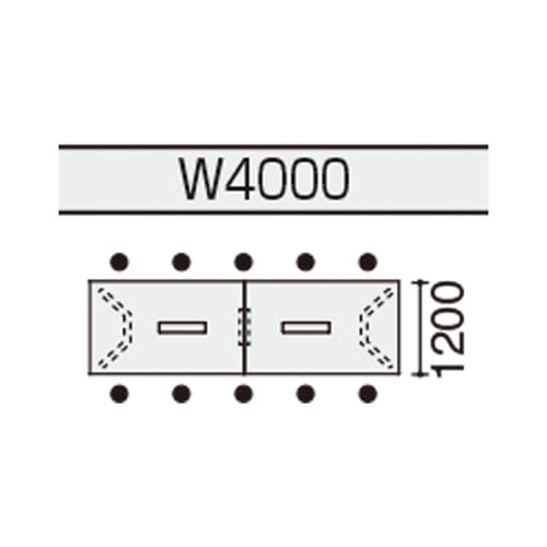 会議テーブル WT400 角形 配線有
