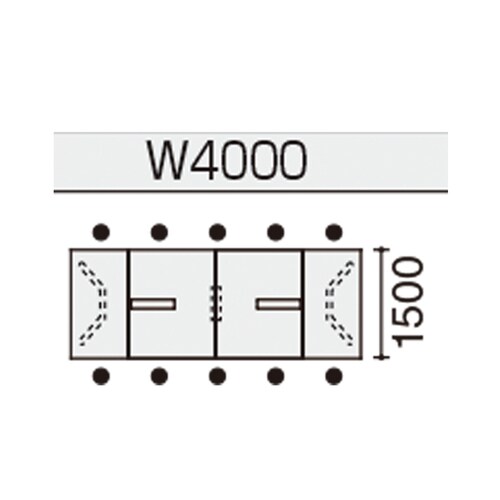 会議テーブル WT400 角形 配線有