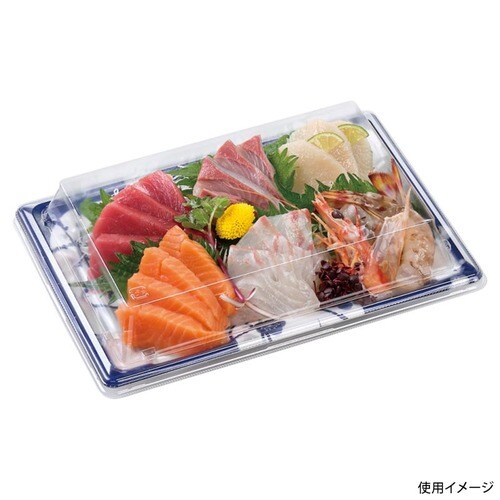 刺身容器 長角皿24−17 本体 はな絵紺 ×12