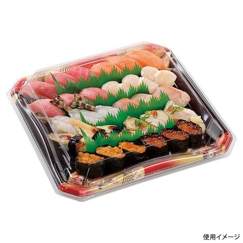 刺身容器 美彩31−31 本体 金フチ扇 ×28