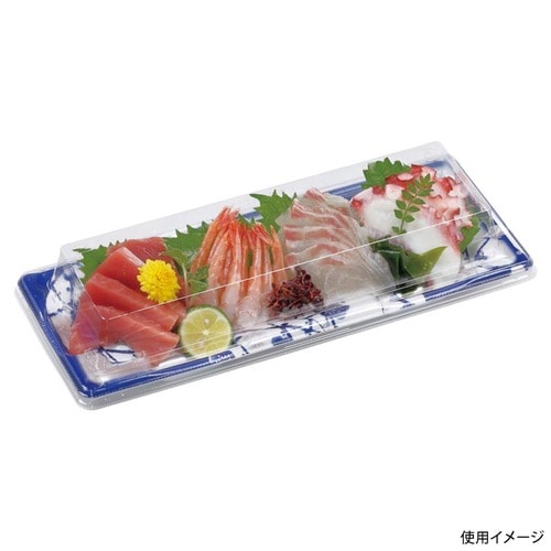 刺身容器 長角皿29−11 本体 はな絵紺 ×16