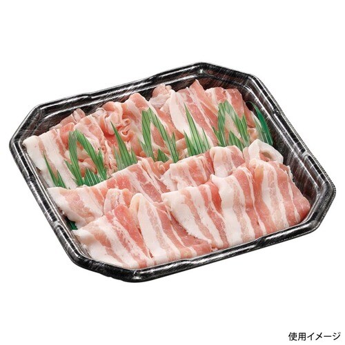 発泡トレーしゃぶしゃぶ2人浅LSエコ黒木銀×12