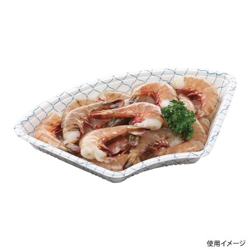 発泡トレーFL扇折小(30)本体網ブルー×16