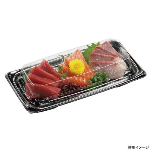 刺身容器 Uステージ24−12 本体 エコ黒×12