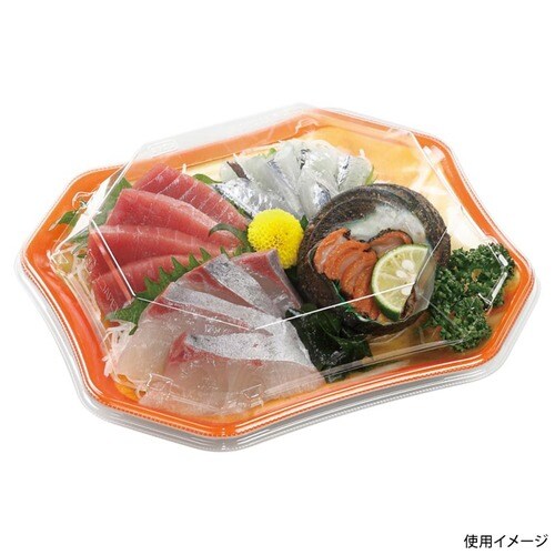 刺身容器 美彩21−18 本体 氷雲OR ×16