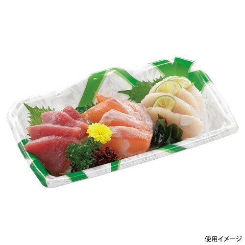 刺身容器 宝山24−14 本体 サークル緑 ×16