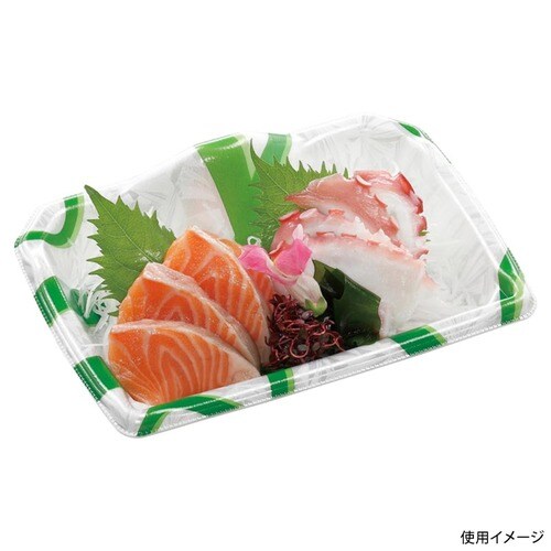 刺身容器 宝山20−14 本体 サークル緑 ×16