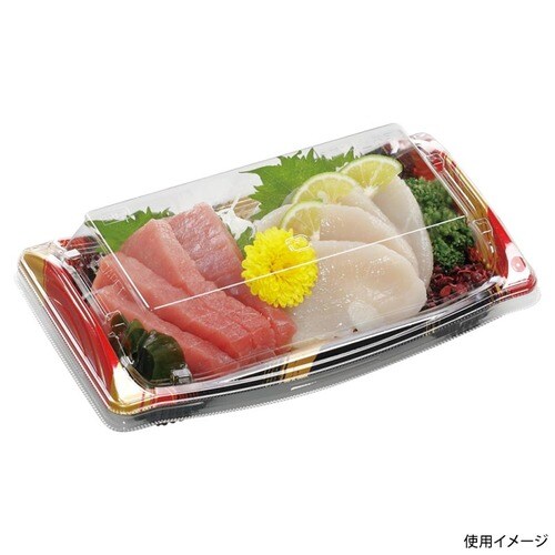 刺身容器 竹皿20−11 本体 はけ嵐赤 ×20