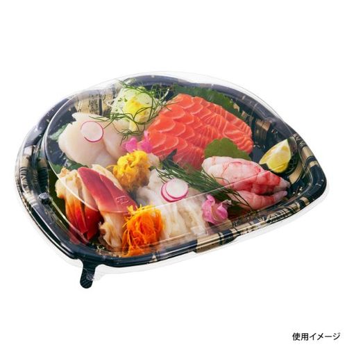 刺身容器C−AP旬花23−21箔流しBK身×12