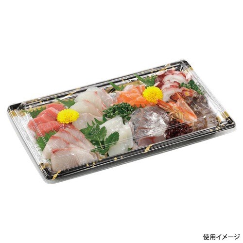 刺身容器 長角鉢31−17盛台TZ 雪舟金 ×6