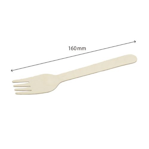 木製フォーク160 単袋入 透明 20セット