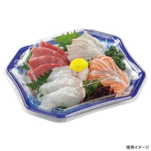 刺身容器 美彩21−18 本体 氷雲青 16セット