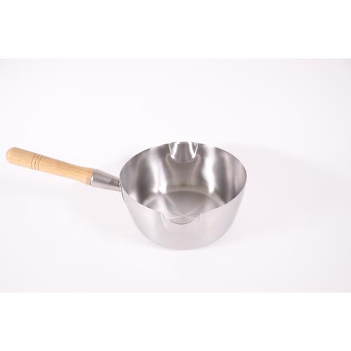 ステンレス深型雪平鍋(両口大注ぎ口付)21cm