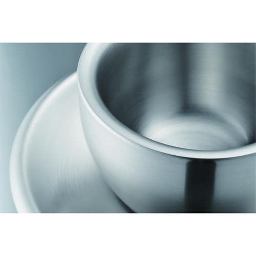 ラテカップ&ソーサーセットステンレスつや消仕様×3