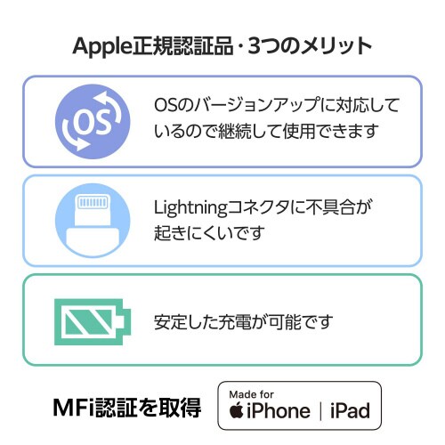2in1ケーブル USBC ライトニング 2m 黒