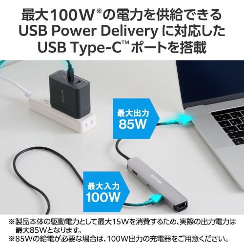 USBType−Cハブ 6−in−1 グレー