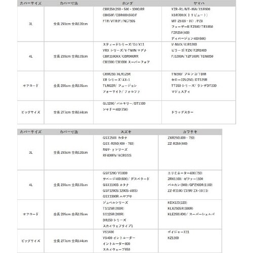 ツーロックバイクカバー IMA92208