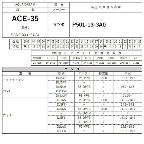 エアフィルター AD−ACE−35