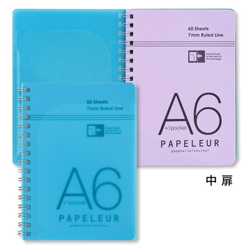 Wリングノート パペルール A6 60枚 ブルー