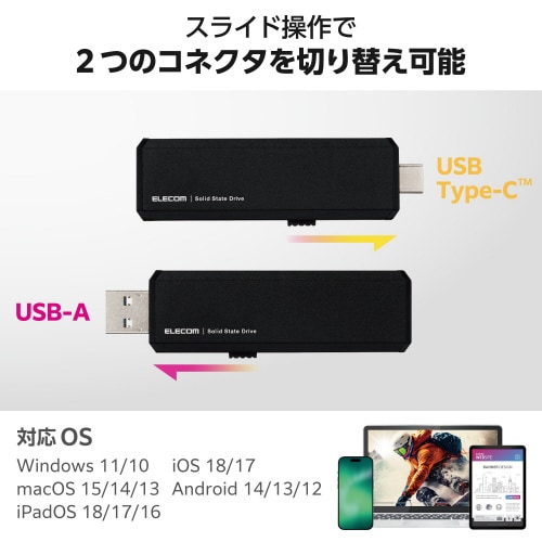 外付SSD 250GB 600MB/秒 ブラック