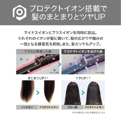 ヘアドライヤー プロテクトイオン 軽量 グレー