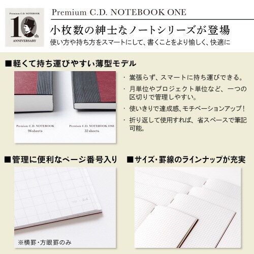プレミアムCDノートONEA6方眼32枚×5