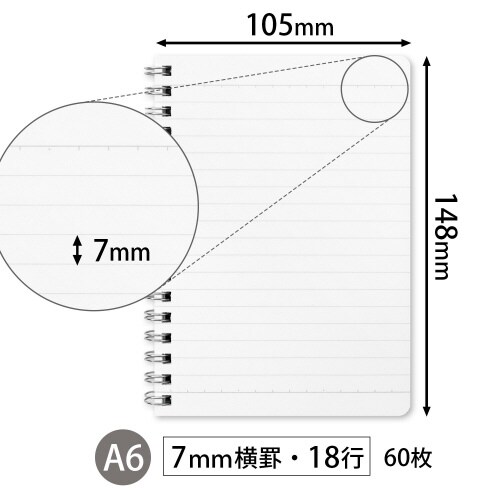 WリングノートパペルールA660枚透明×5