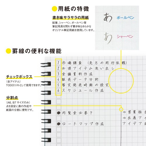 WリングメモTreesB7ヨコ方眼40枚×10