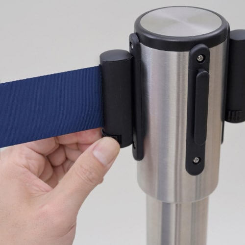 ベルトパーティション ステンレスベース 青 2台