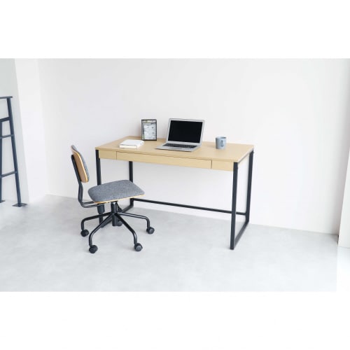 シンプルデスク ナチュラルブラック