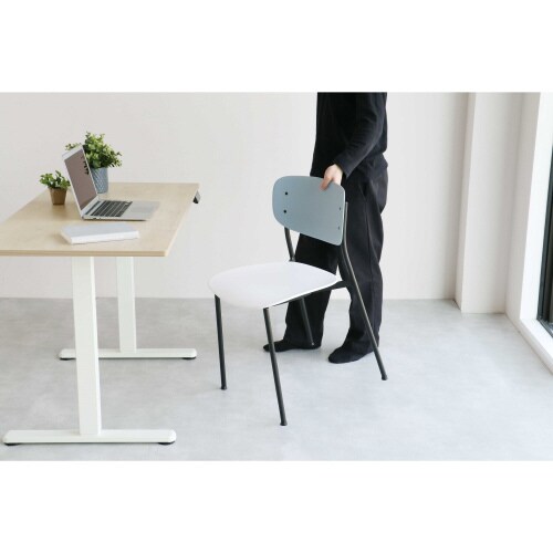 チェア 05ースチールー ライトグレー×ホワイト