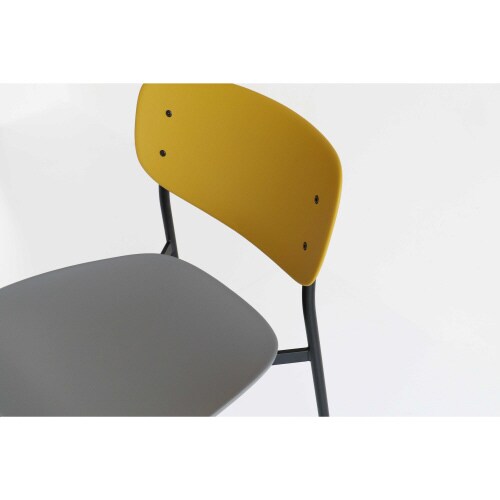チェア 05ースチールー イエロー×グレー