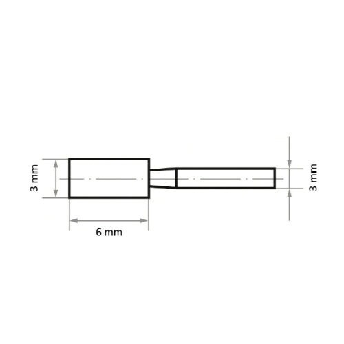 軸付砥石 PA φ3x6#100 円筒型