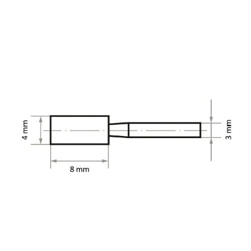 軸付砥石 PA φ4x8#80 円筒型