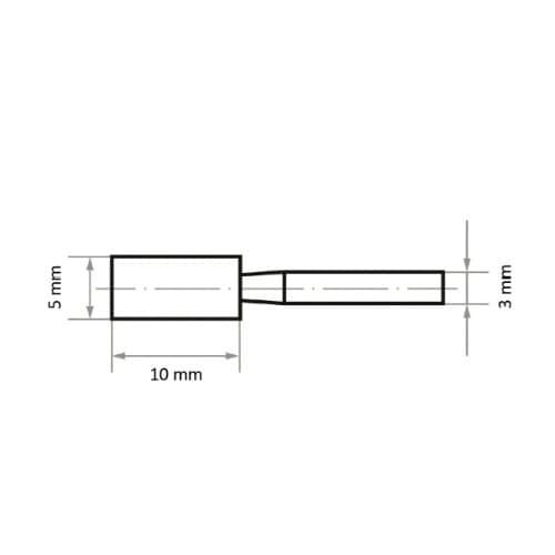 軸付砥石 PA φ5x10#80 円筒型