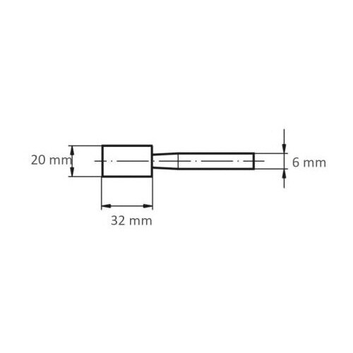 軸付砥石 EKR36 φ20x32#36 円筒型