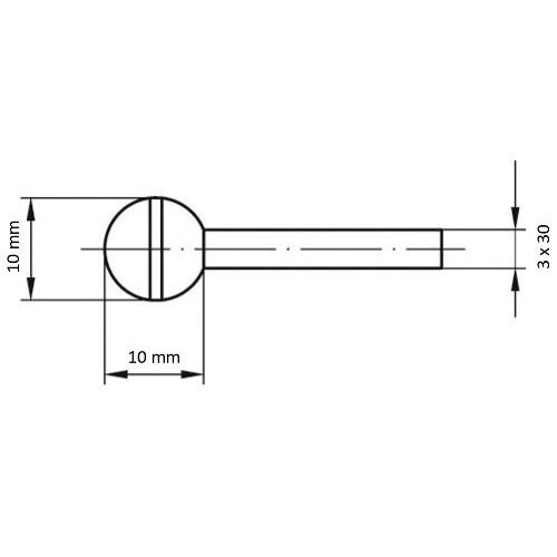 軸付砥石 PA φ10X10#60 丸型