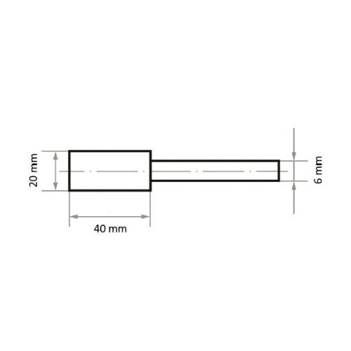 軸付砥石 HK φ20x40#30 円筒型