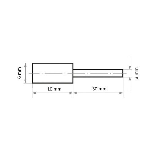 軸付ゴム砥石 φ6x10#220 円筒型