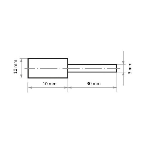 軸付ゴム砥石 φ10x10#120 円筒型