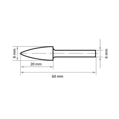 超硬バー スチール用 8x20x60mm