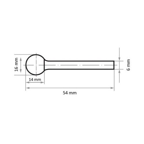 超硬バー アルミ用 16x14x54mm