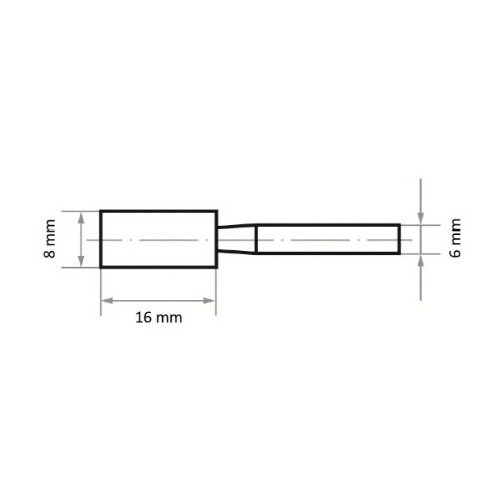 軸付砥石 PA φ8x16#60 円筒型
