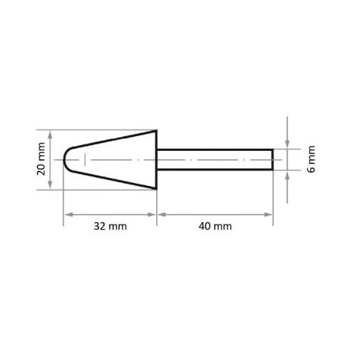 軸付砥石 PA φ20x32#36 傘型