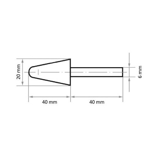 軸付砥石 PA φ20x40#36 傘型
